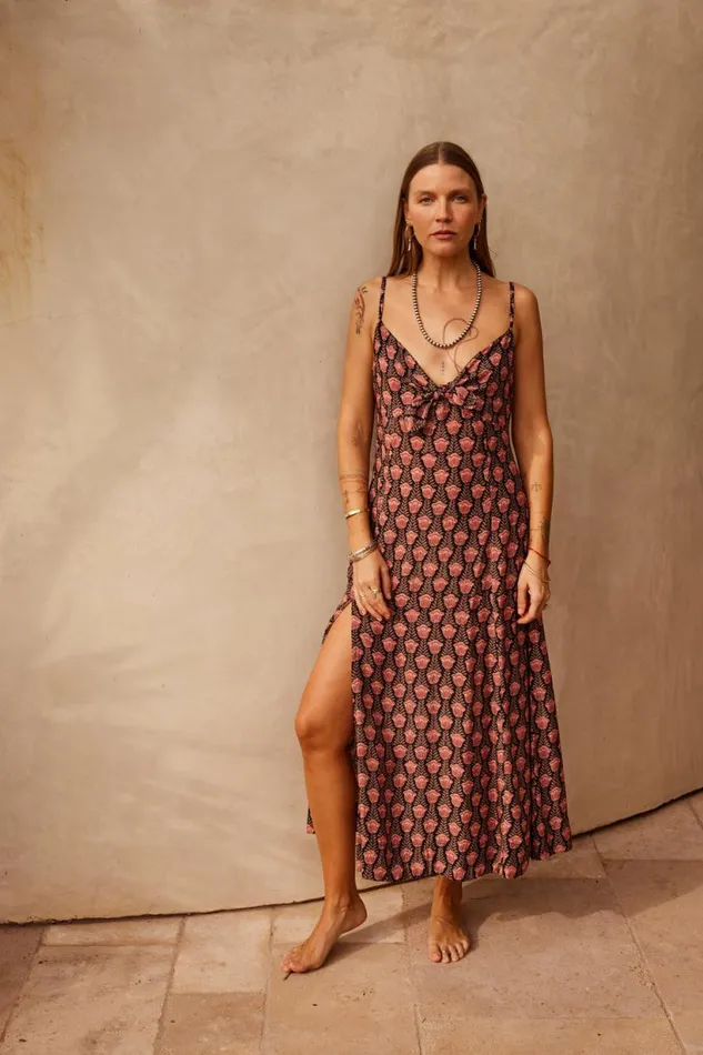 Natalie Martin SOPHIE DRESS Tulip Print Kamari Black Shop Dresses
