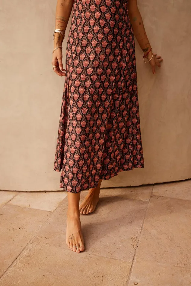 Natalie Martin SOPHIE DRESS Tulip Print Kamari Black Shop Dresses