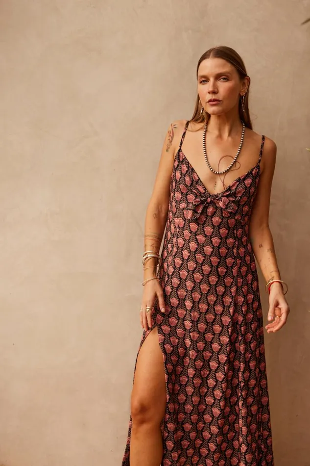 Natalie Martin SOPHIE DRESS Tulip Print Kamari Black Shop Dresses