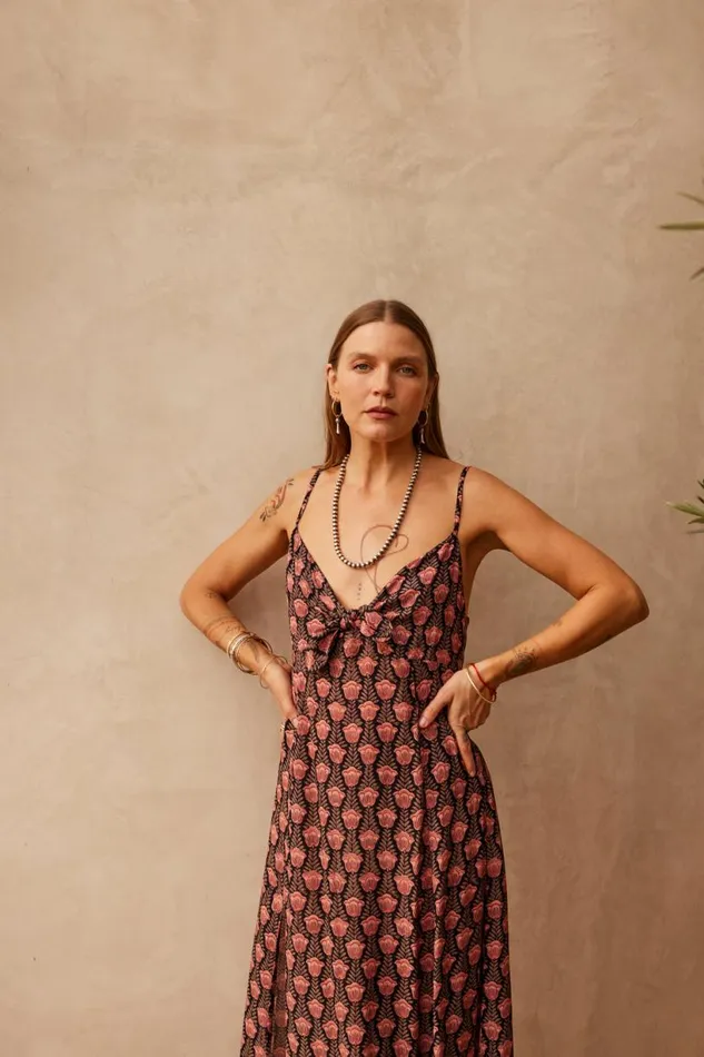 Natalie Martin SOPHIE DRESS Tulip Print Kamari Black Shop Dresses