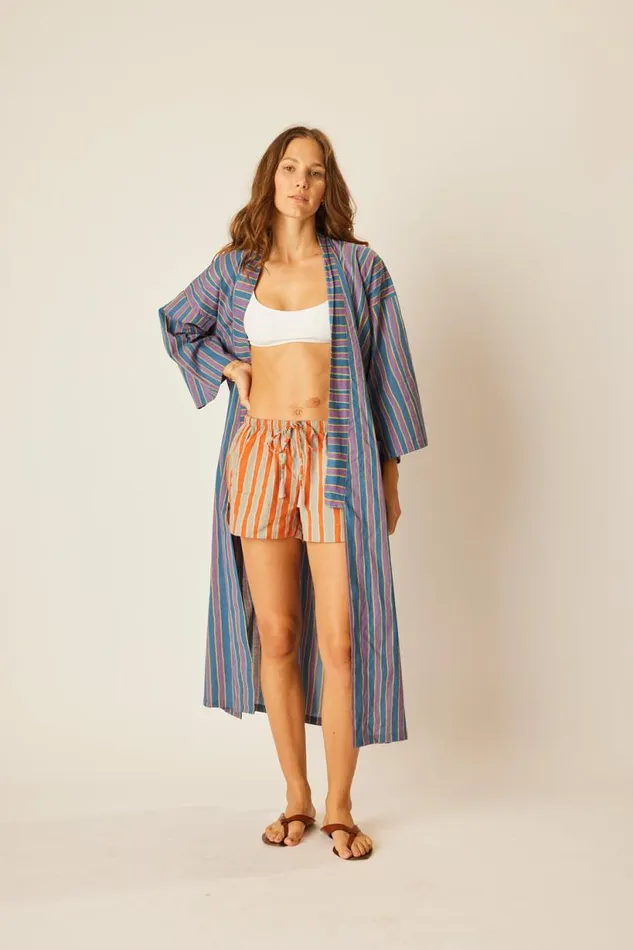 Natalie Martin TASH SHORT Batik Stripe Sage Shop Bottoms