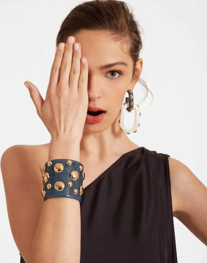 Nefertiti Bangle Solid Teal Women La Double J Jewelry Nefertiti Bangle Solid Teal Women La Double J Jewelry