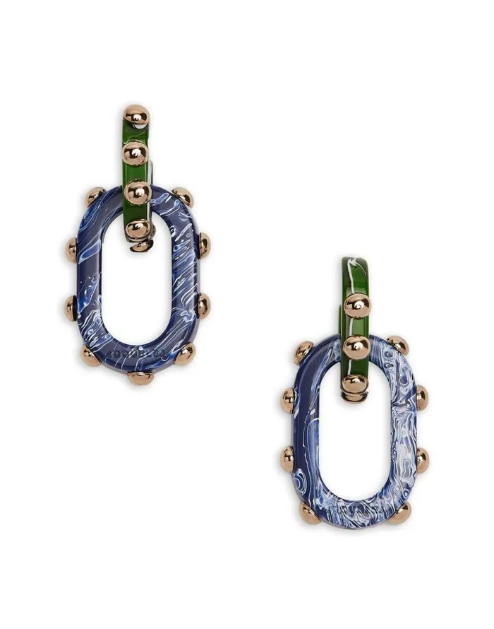 Nefertiti Double Earrings Dark Green Women La Double J Jewelry