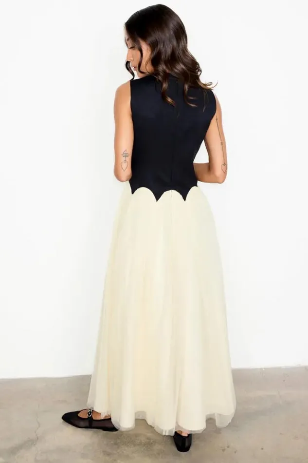 Never Fully Dressed Black And Cream Monika Dress Women Wedding Guest