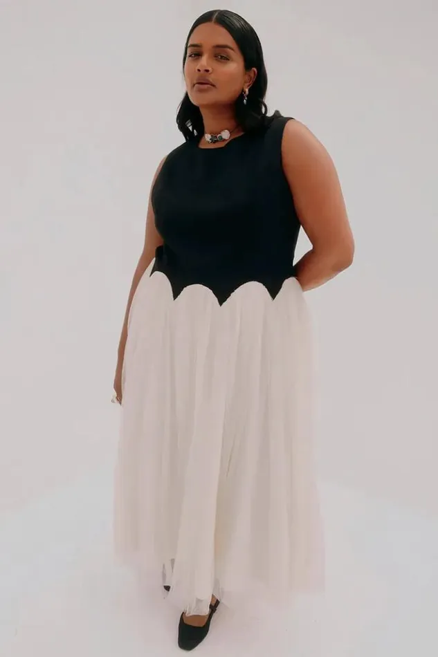 Never Fully Dressed Black And Cream Monika Dress Women Wedding Guest