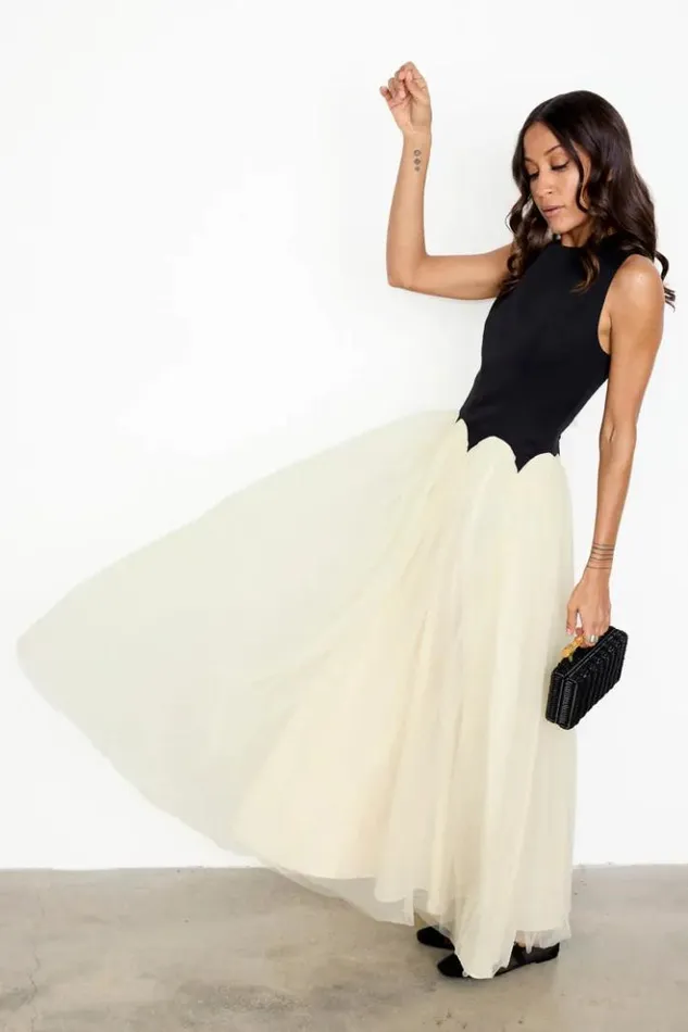 Never Fully Dressed Black And Cream Monika Dress Women Wedding Guest