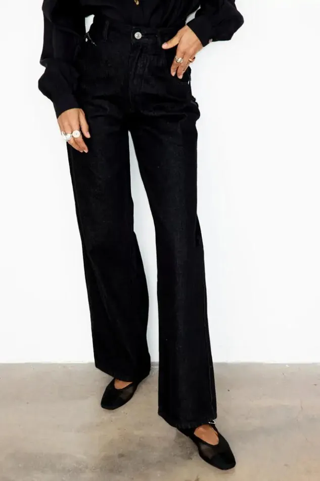 Never Fully Dressed Black Scallop Detail Jeans Women Trousers and Shorts