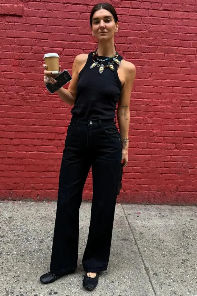 Never Fully Dressed Black Scallop Detail Jeans Women Trousers and Shorts