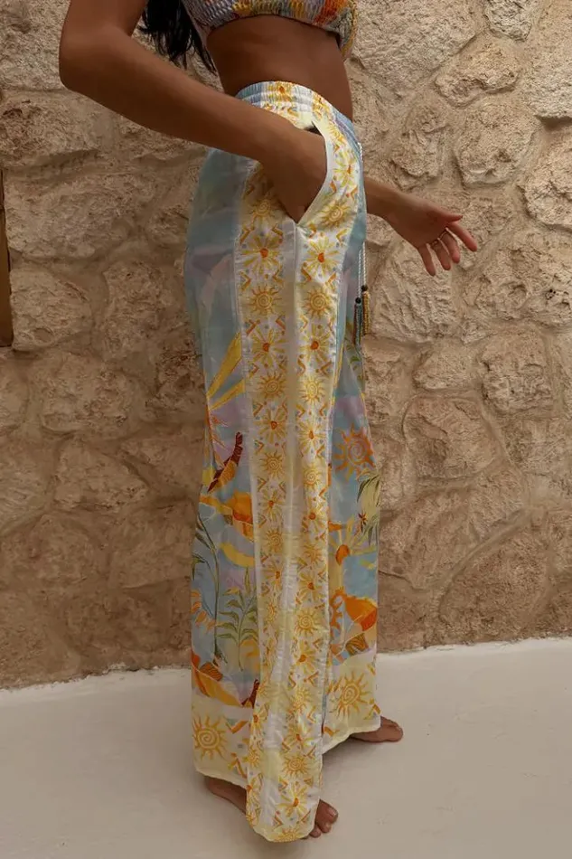 Never Fully Dressed Blue Tropical Trouser Women Swim