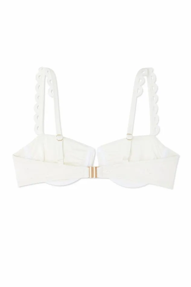 Never Fully Dressed Broderie White Bikini Top Women Swim