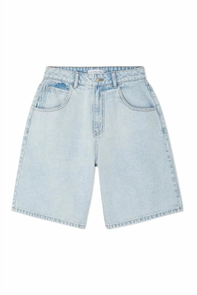 Never Fully Dressed Denim Scallop Pocket Long Shorts Women Trousers and Shorts