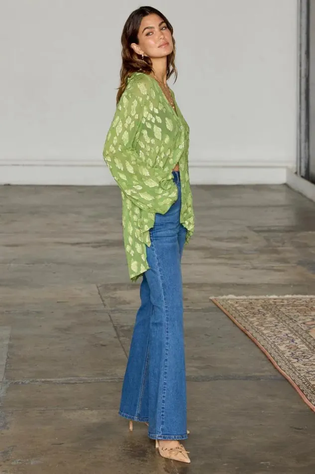 Never Fully Dressed Green Jacquard Miley Shirt Women Shirts