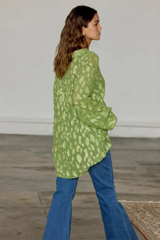 Never Fully Dressed Green Jacquard Miley Shirt Women Shirts
