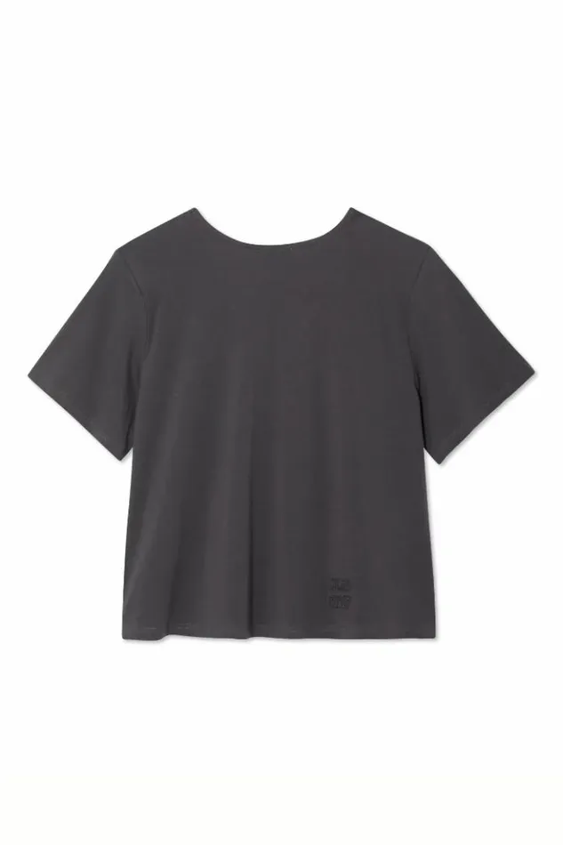 Never Fully Dressed Grey TShirt With Shoulder Pads Women Newness