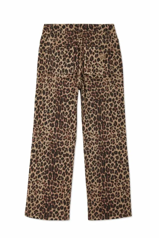 Never Fully Dressed Leopard Lucia Scallop Detail Jeans Women Trousers and Shorts