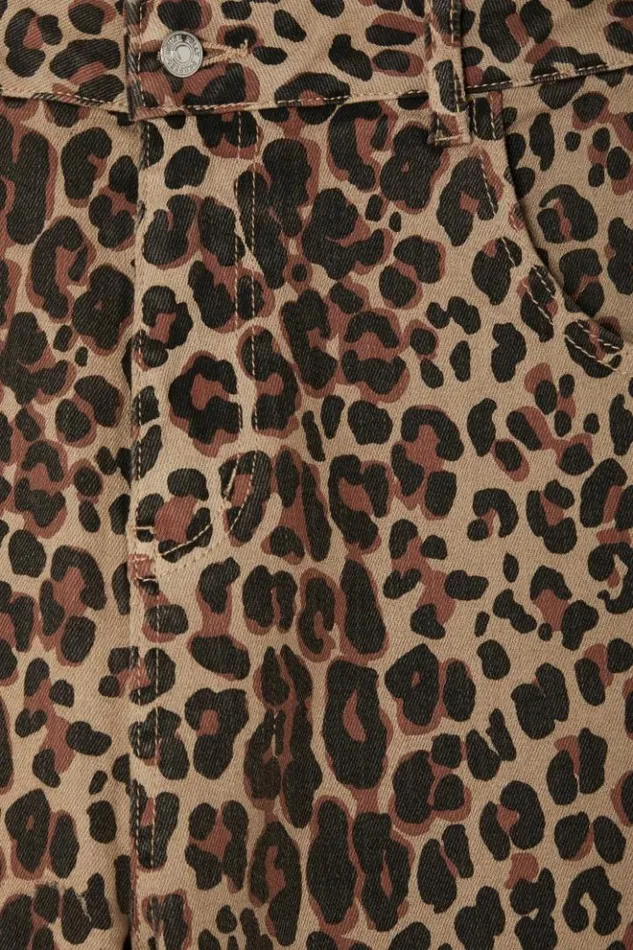 Never Fully Dressed Leopard Lucia Scallop Detail Jeans Women Trousers and Shorts