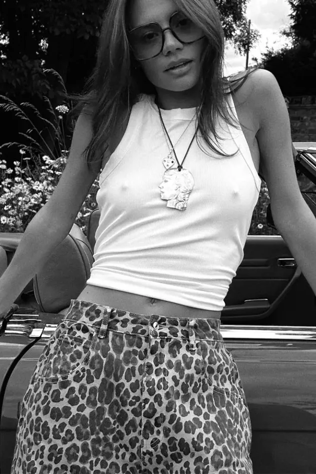 Never Fully Dressed Leopard Lucia Scallop Pocket Long Shorts Women Trousers and Shorts