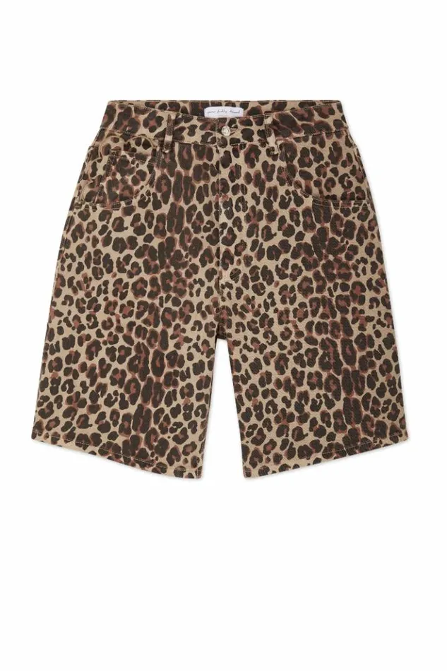 Never Fully Dressed Leopard Lucia Scallop Pocket Long Shorts Women Trousers and Shorts