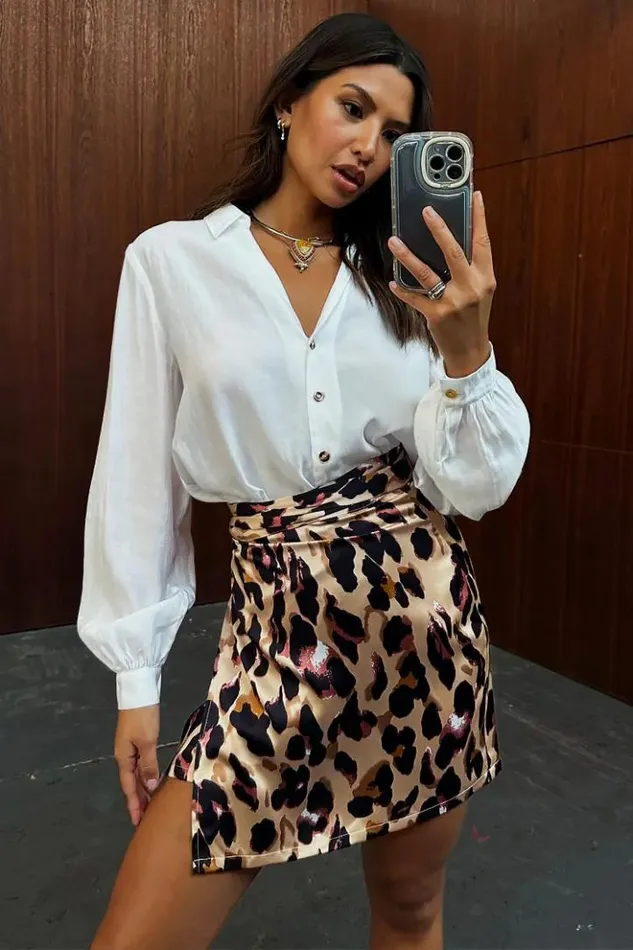 Never Fully Dressed Leopard Mini Jaspre Skirt Women Skirts
