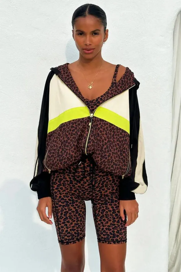 Never Fully Dressed Leopard Windbreaker Jacket Women Jackets and Coats