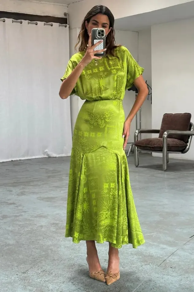Never Fully Dressed Lime Safari Erin Dress Women Newness