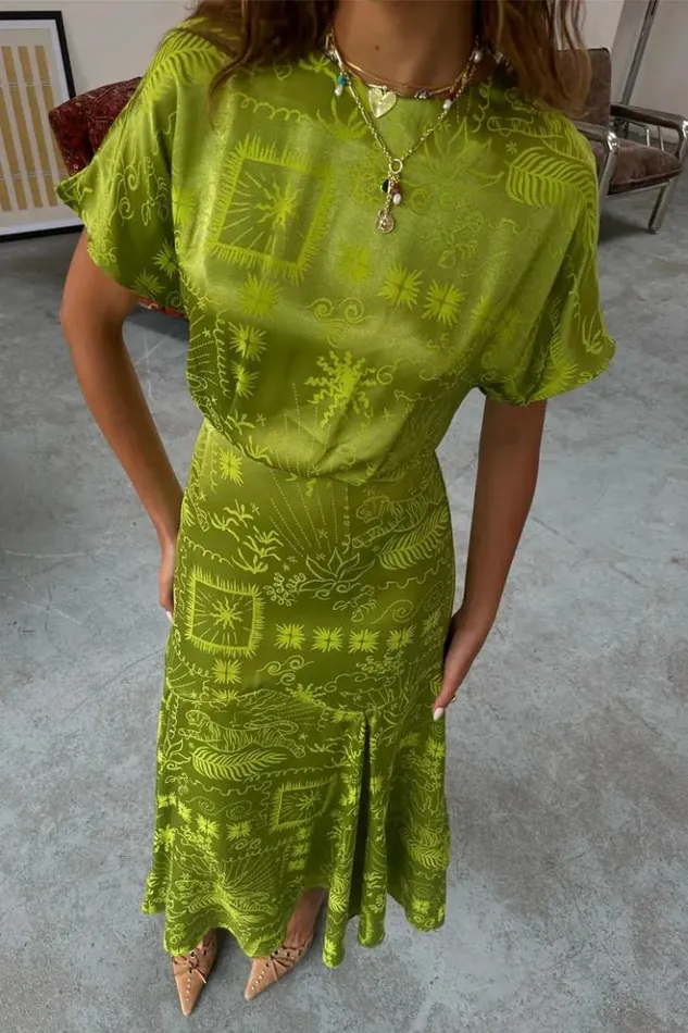 Never Fully Dressed Lime Safari Erin Dress Women Newness