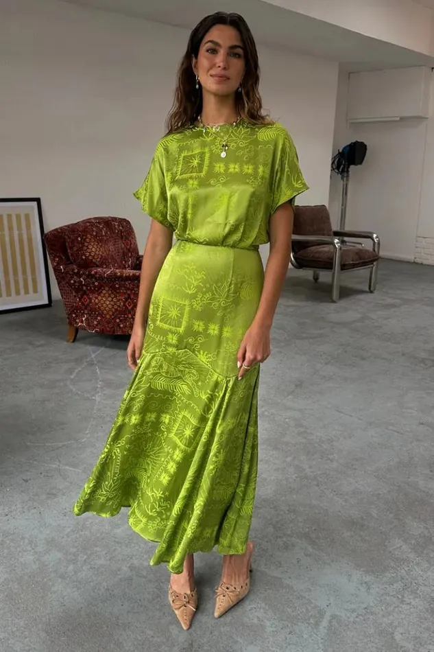 Never Fully Dressed Lime Safari Erin Dress Women Newness