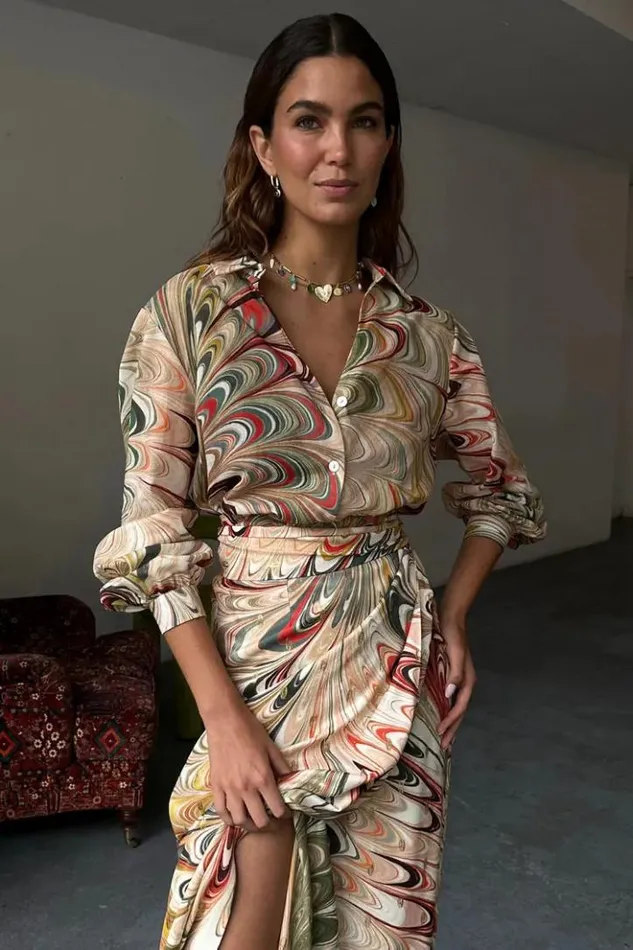 Never Fully Dressed Multi Marble Miley Shirt Women Shirts