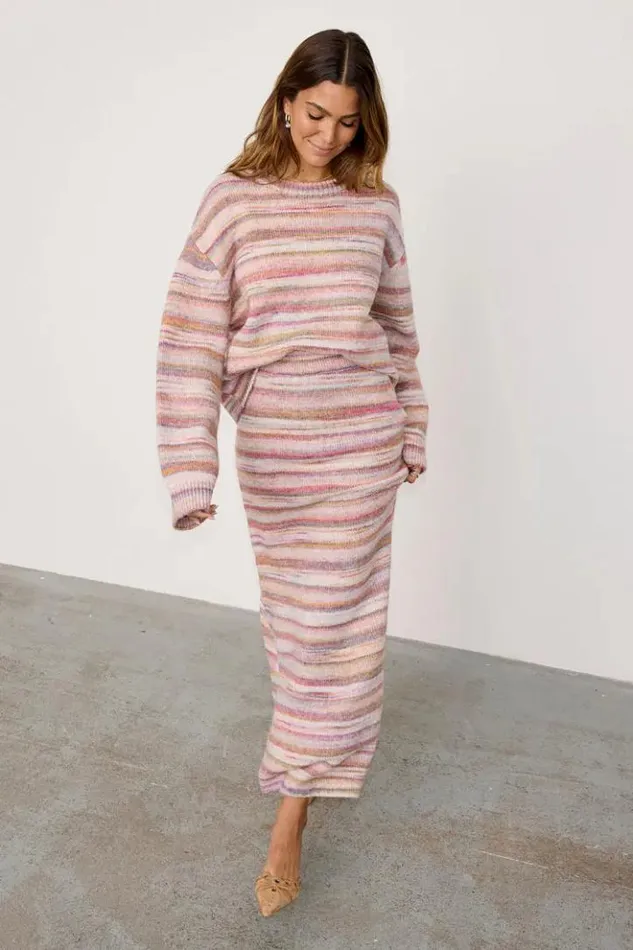 Never Fully Dressed Multi Stripe Knit Skirt Women Knitwear