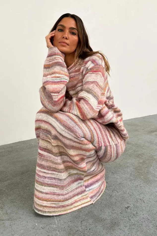 Never Fully Dressed Multi Stripe Knit Skirt Women Knitwear