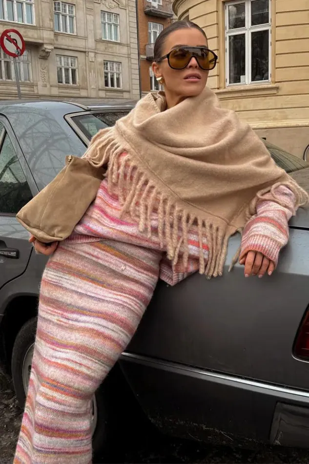 Never Fully Dressed Multi Stripe Knit Skirt Women Knitwear