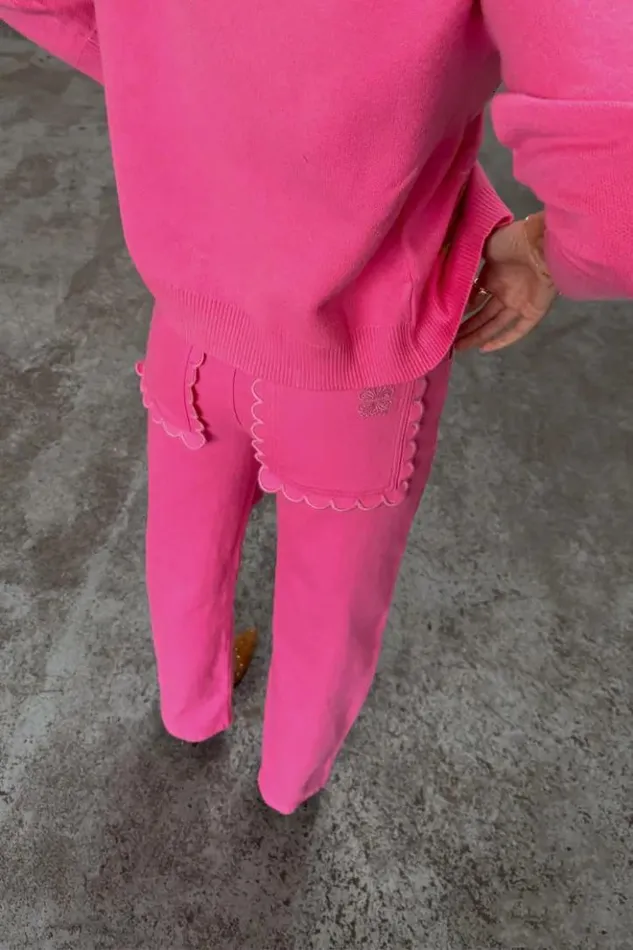 Never Fully Dressed Pink Denim Scallop Detail Jeans Women Trousers and Shorts