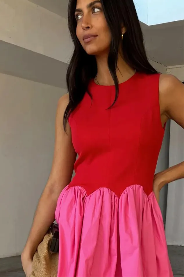 Never Fully Dressed Red And Pink Mini Monika Dress Women Newness