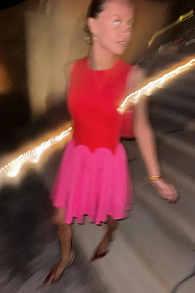 Never Fully Dressed Red And Pink Mini Monika Dress Women Newness