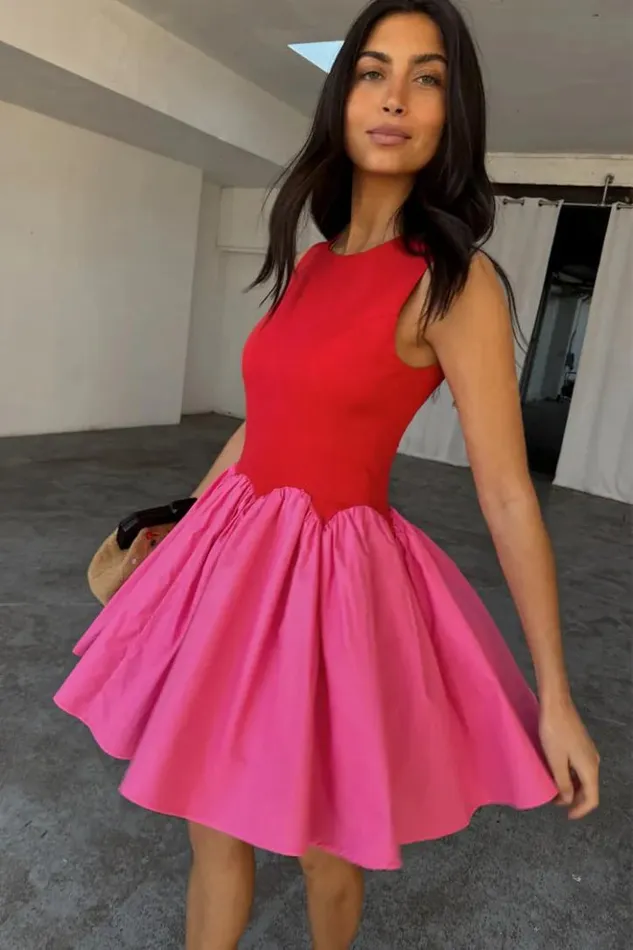 Never Fully Dressed Red And Pink Mini Monika Dress Women Newness