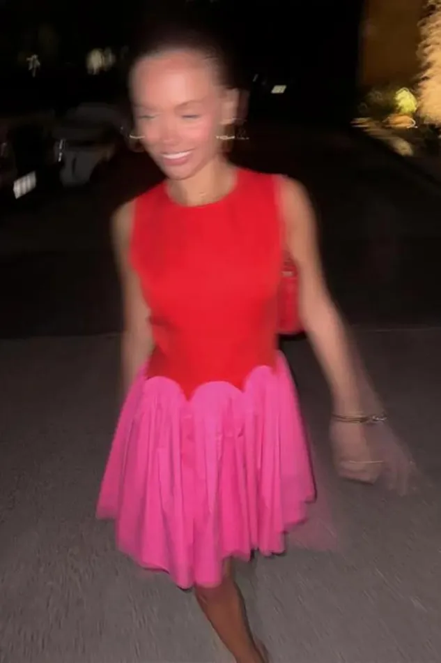 Never Fully Dressed Red And Pink Mini Monika Dress Women Newness