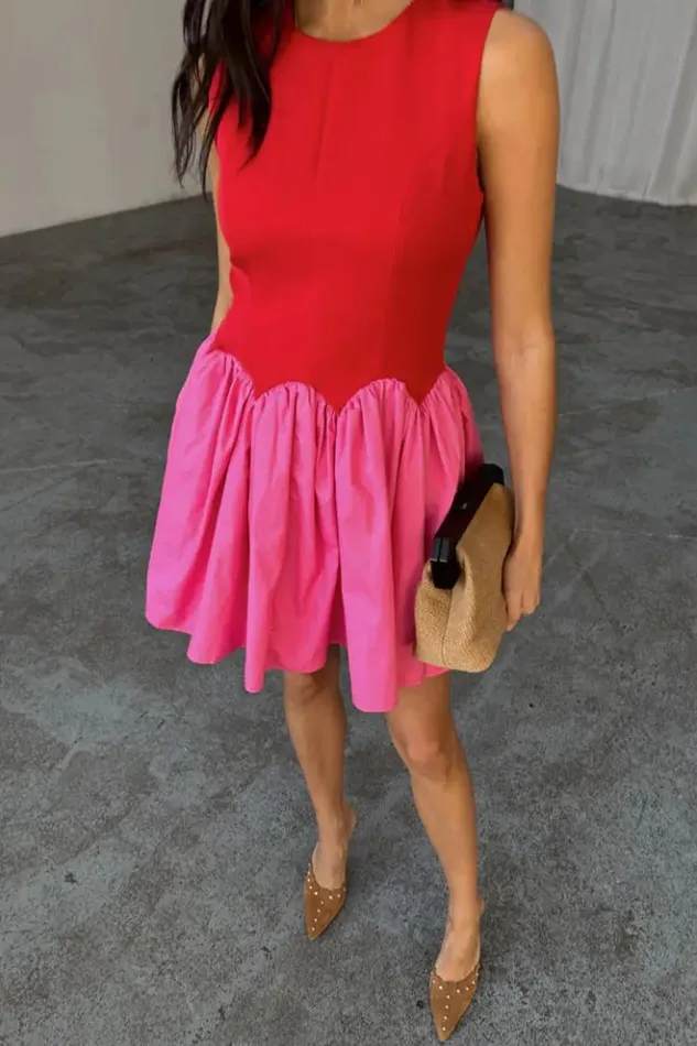 Never Fully Dressed Red And Pink Mini Monika Dress Women Newness