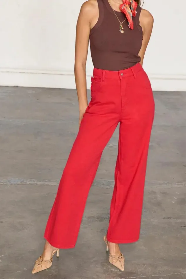 Never Fully Dressed Red Denim Scallop Jeans Petite Women Petite