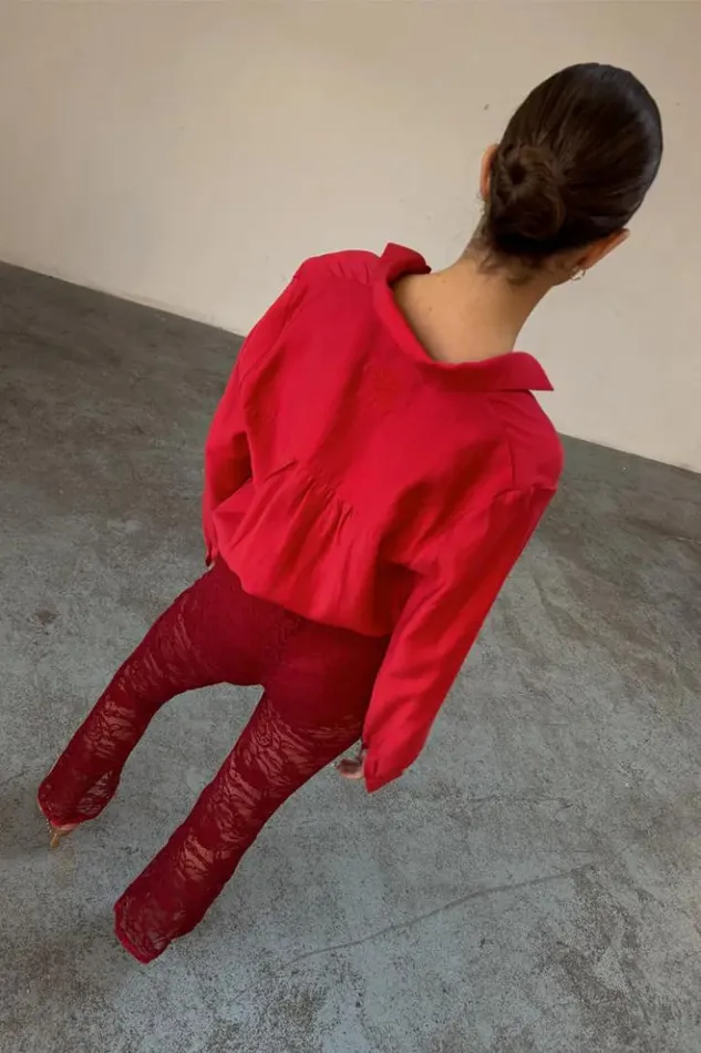 Never Fully Dressed Red Miley Shirt Women Shirts