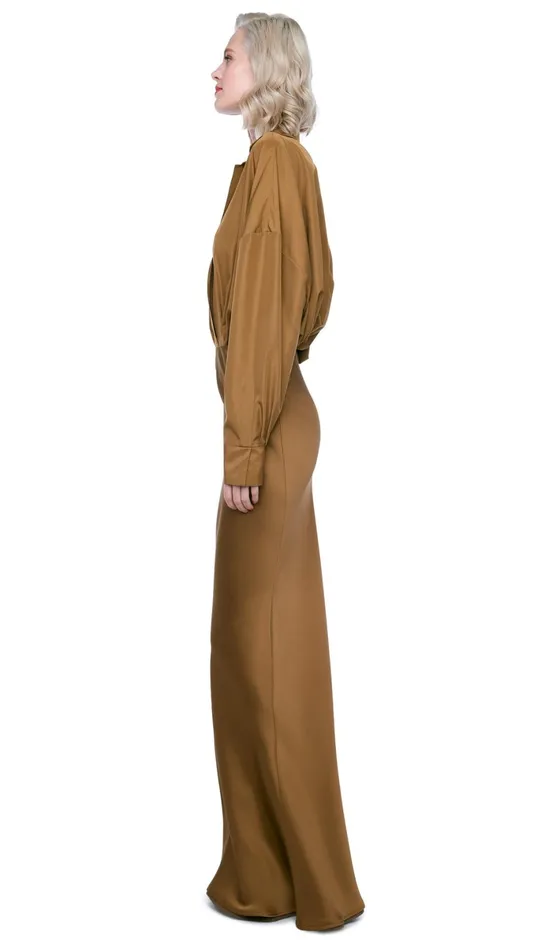 Norma Kamali Bottoms BIAS OBIE SKIRT Woods 8211 Clothing