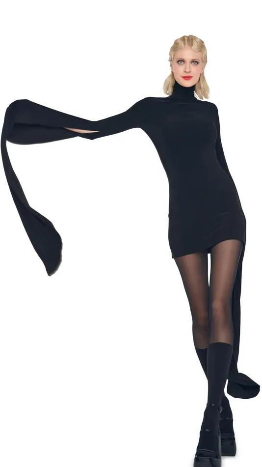 Norma Kamali Bottoms BOOT HIGH PANTY LEGGING Blackblack Mesh 8211 Clothing