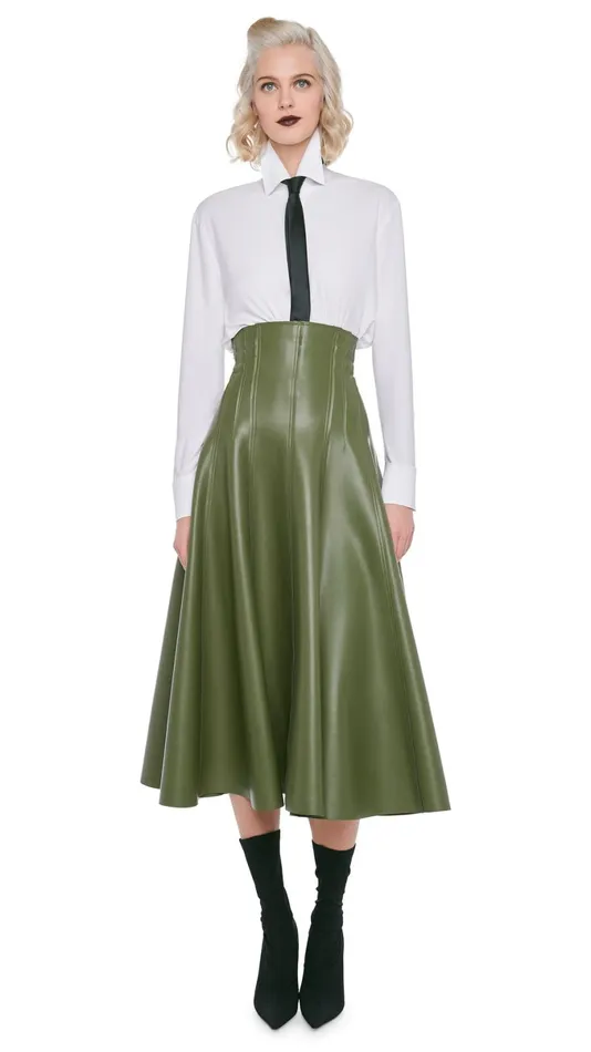 Norma Kamali Bottoms GRACE SKIRT Military 8211 Clothing