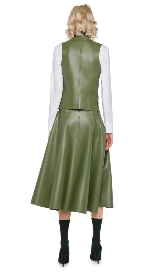 Norma Kamali Bottoms GRACE SKIRT Military 8211 Clothing