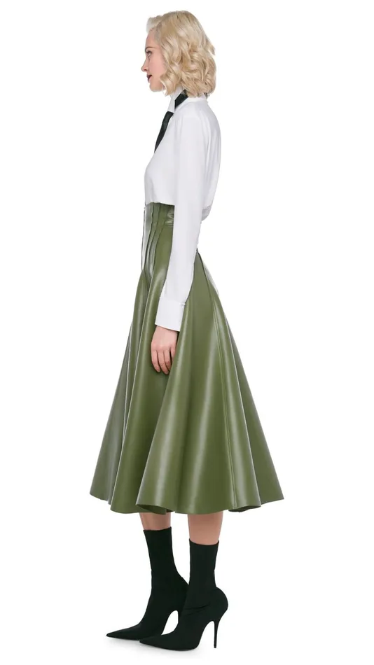 Norma Kamali Bottoms GRACE SKIRT Military 8211 Clothing
