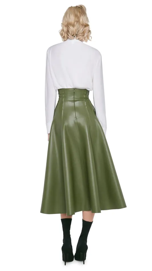 Norma Kamali Bottoms GRACE SKIRT Military 8211 Clothing