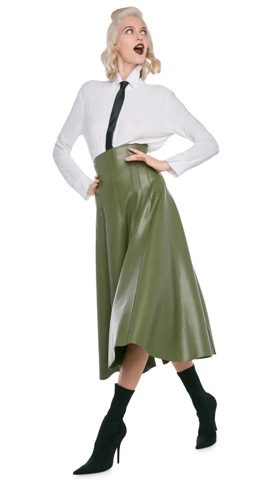 Norma Kamali Bottoms GRACE SKIRT Military 8211 Clothing
