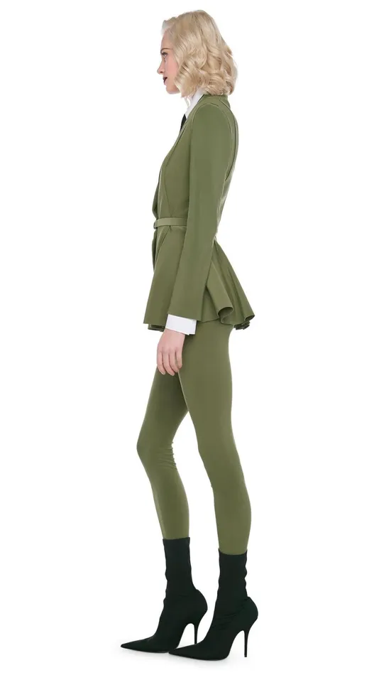 Norma Kamali Bottoms LEGGING W FOOTSIE Military 8211 Clothing