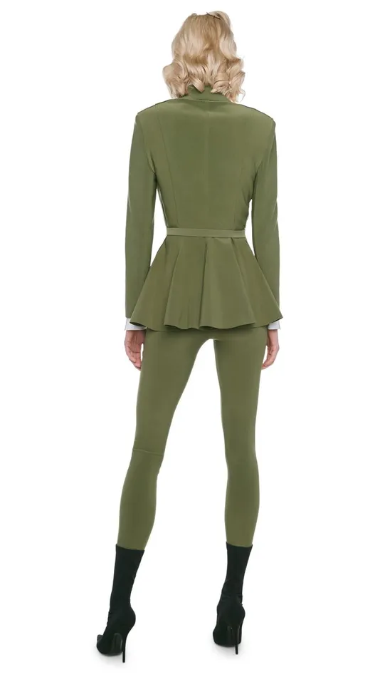 Norma Kamali Bottoms LEGGING W FOOTSIE Military 8211 Clothing