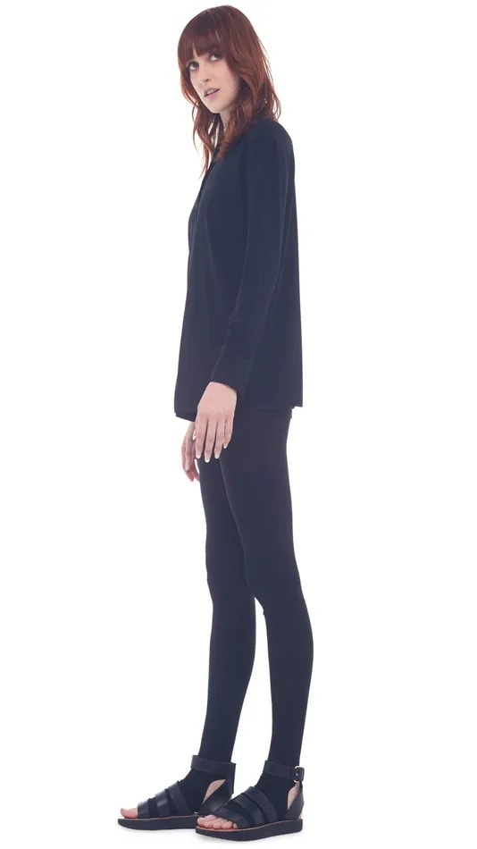 Norma Kamali Bottoms LEGGING WITH FOOTIE Black 8211 Clothing