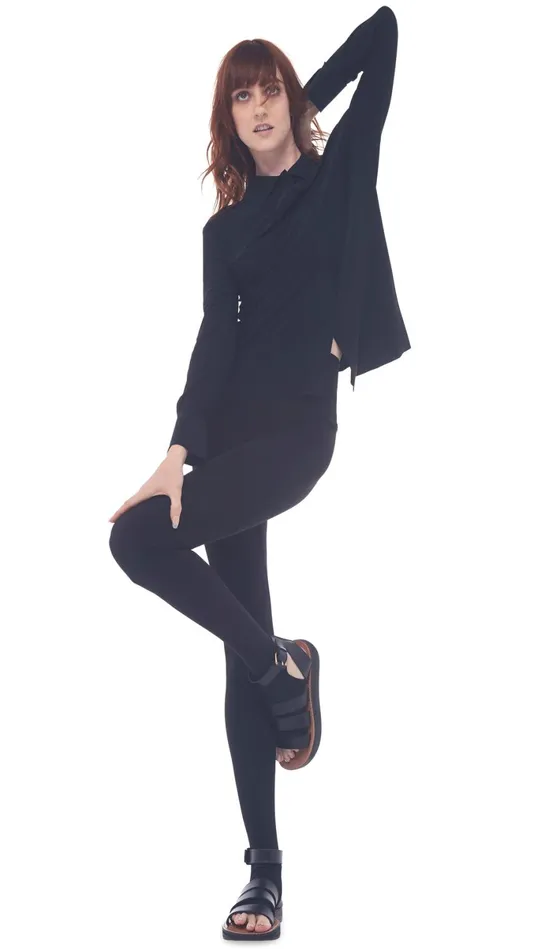 Norma Kamali Bottoms LEGGING WITH FOOTIE Black 8211 Clothing